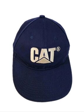 VTG  "CAT" Caterpillar Ball Cap Dark Blue  Youth OS Adjustible Strapback.